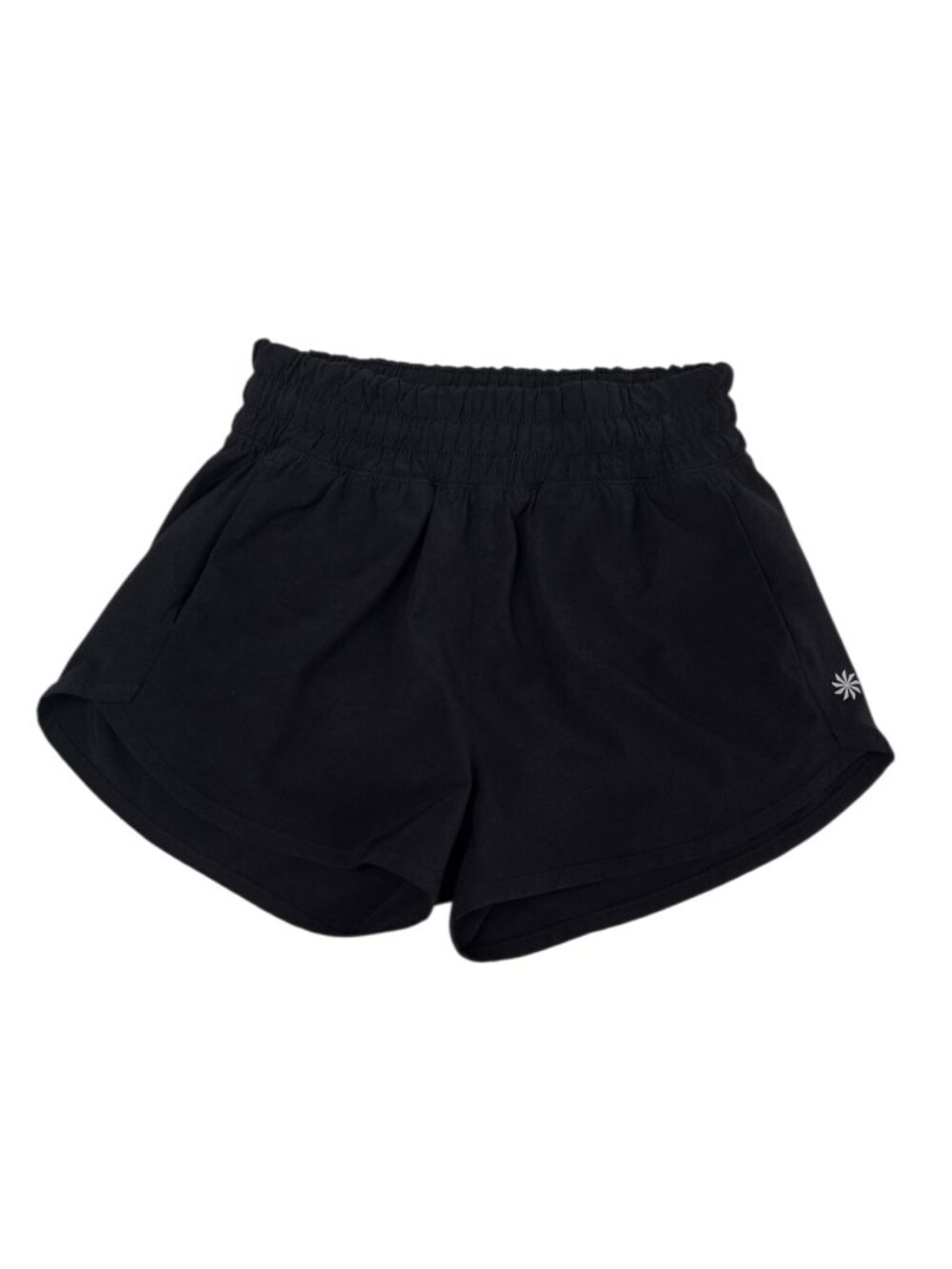 Athleta Girl's Lined Running Shorts, Athletic, Black, Pull On, Size 6 / XS